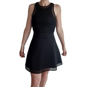 NWT Camilla and Marc Black Dress A-Line Mini Size 2 Scuba Net Top Night Out